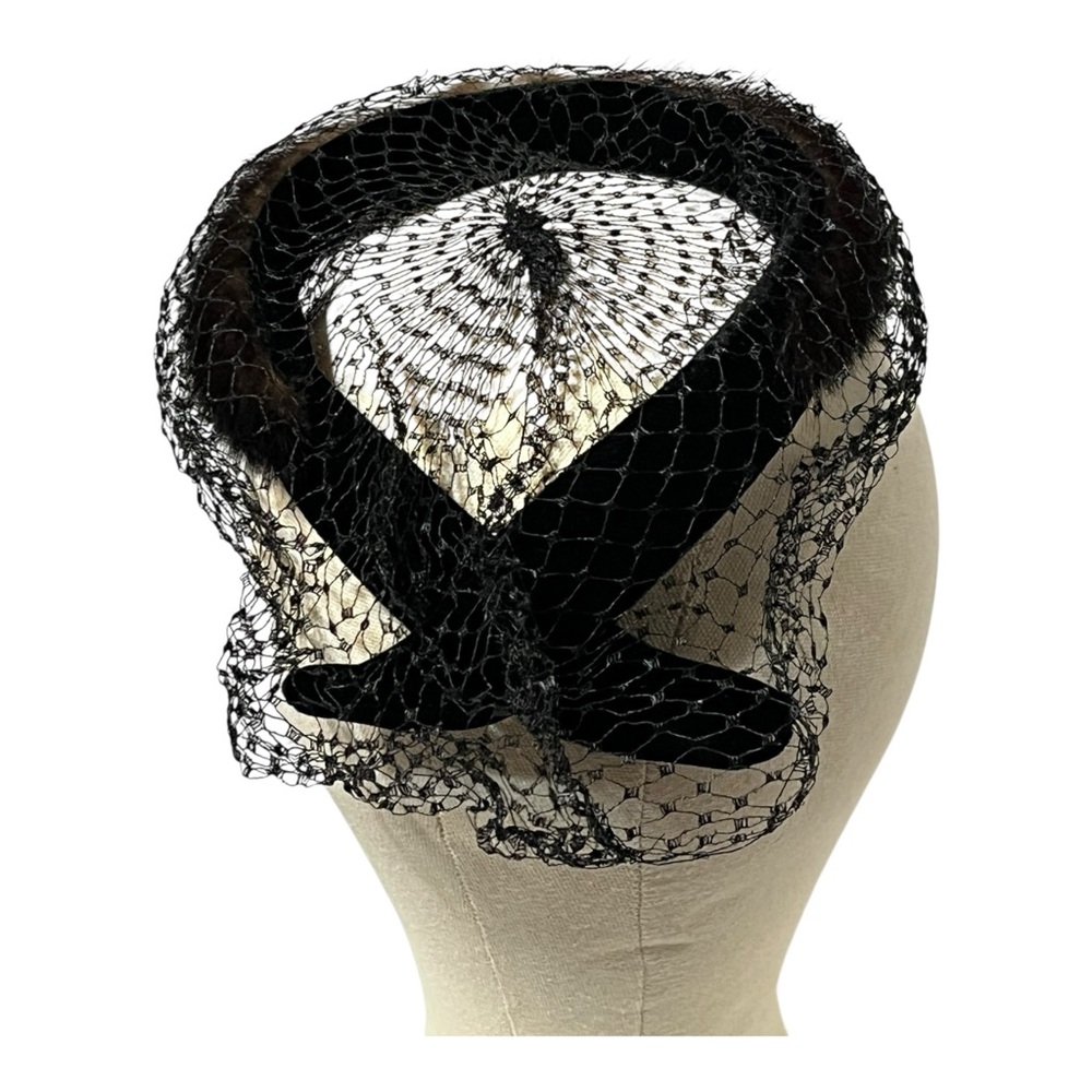 Vintage Velvet and Fur Halo Hat